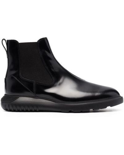 Hogan H600 Leather Chelsea Boots - Black