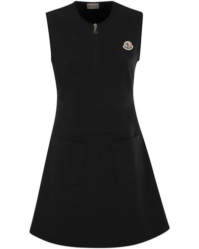 Moncler Sleeveless Cotton Blend Dress - Black