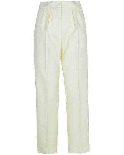 Max Mara Verbano Virgin Wool Trousers - White