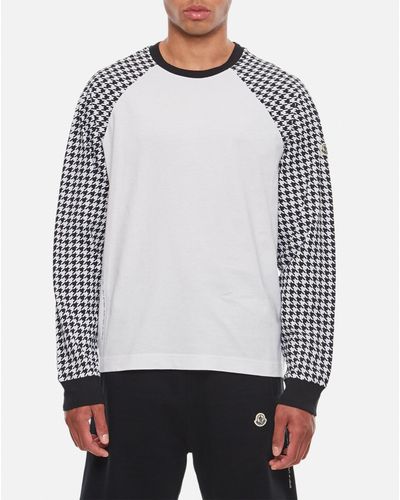 Moncler Genius Houndstooth Cotton T Shirt - Gray