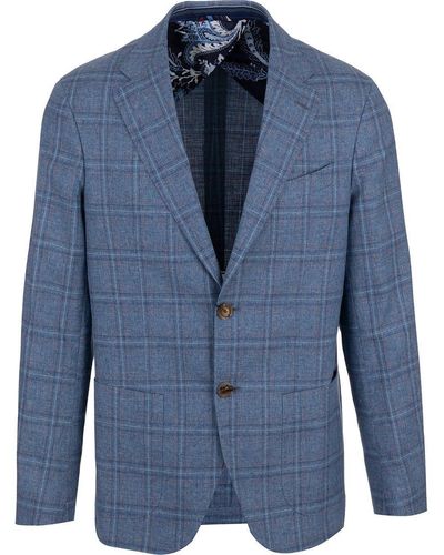 Etro Checkered Single-breasted Suit - Blue
