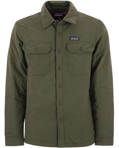 Patagonia Medium Weight Organic Cotton Insulated Flannel Shirt Fjord - Green
