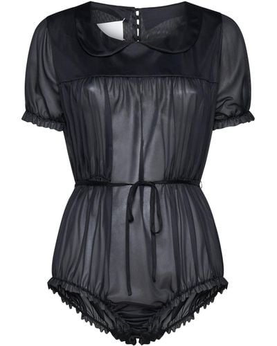 Maison Margiela Collar Tulle Bodysuit - Black