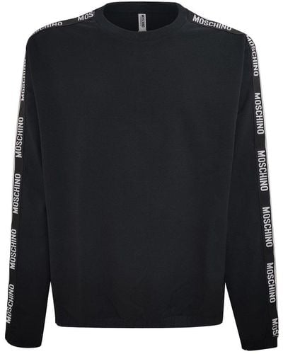 Moschino Logo Tape Crewneck Sweatshirt - Black