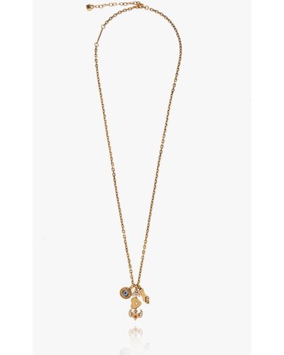 DSquared² Charm-detail Embellished Cable-chain Necklace - White