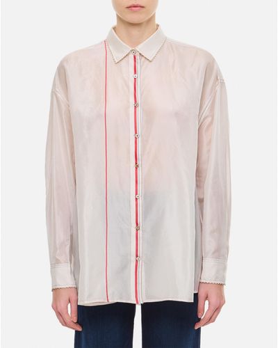 Péro Silk Oversize Shirt - Pink