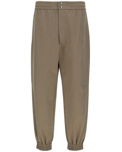 Alexander McQueen Beige Cargo Trousers With Elastic Waistband In Cotton - Natural