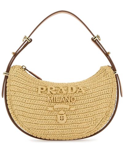 Prada Raffia Arquè Handbag - Metallic