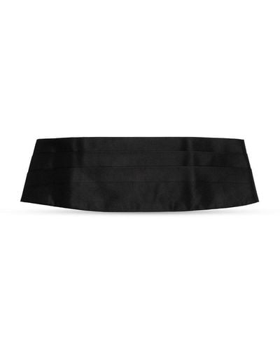 Emporio Armani Pleated Hook Fastened Tuxedo Belt - Black