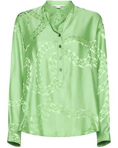 Stella McCartney Silk-blend Jacquard Shirt - Green