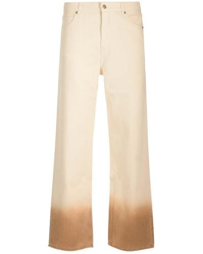Alanui Straight Jeans With Dip-Dye Effect - Natural