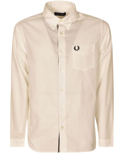 Fred Perry Button Down Collar Shirt - Natural