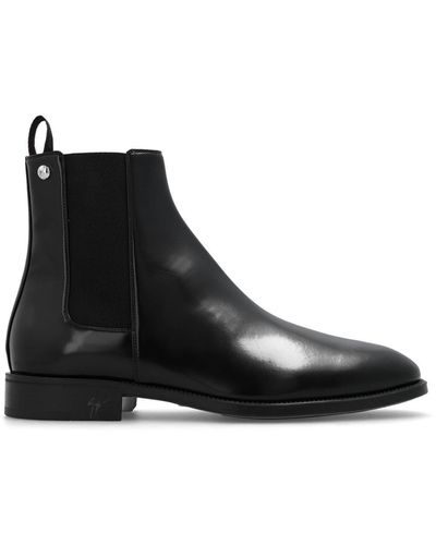 Giuseppe Zanotti Round Toe Slip-on Ankle Boots - Black