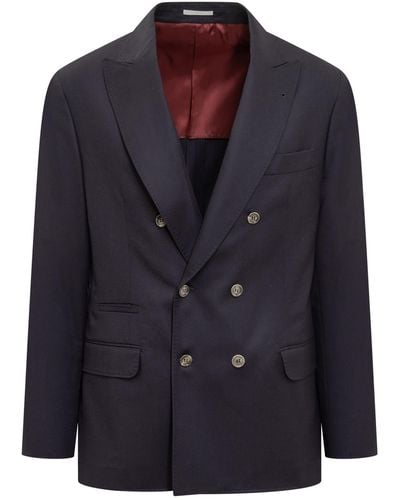Brunello Cucinelli Double-Breasted Jacket - Blue