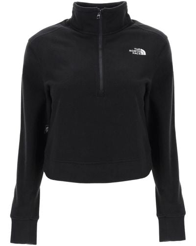 The North Face Glacer Cropped Fleece Sweatshirt - Black
