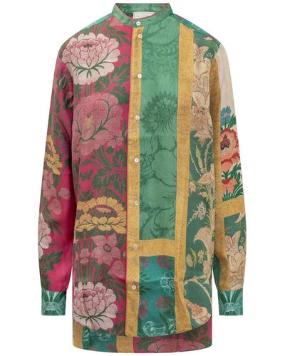 Pierre Louis Mascia Silk Shirt With Floral Pattern - Multicolor