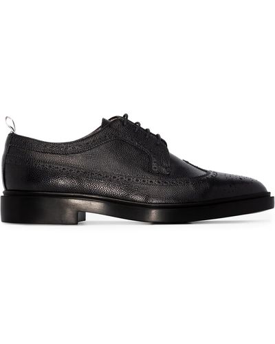 Thom Browne Lace-Up Long Wing Brogue - Black