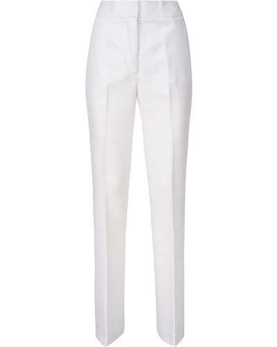 Genny Viscose Tailored Trousers - White