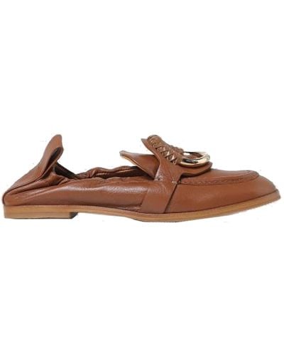 See By Chloé Hana Leather Loafers - Brown
