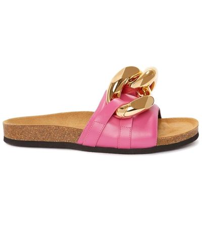 JW Anderson Leather Flat Sandals - Pink