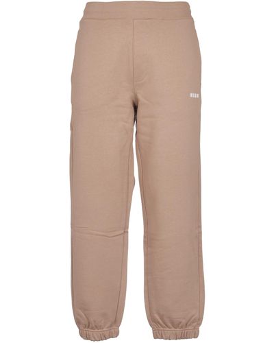 MSGM Logo Track Trousers - Natural