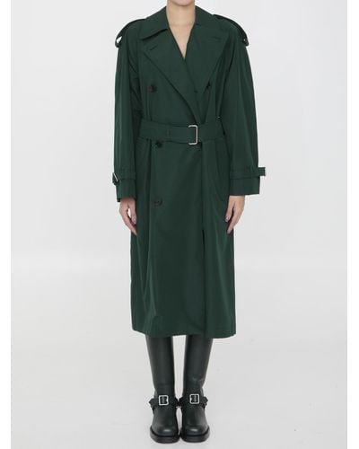 Burberry Long Trench Coat - Green