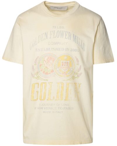 Golden Goose Ivory Cotton T-Shirt - Natural