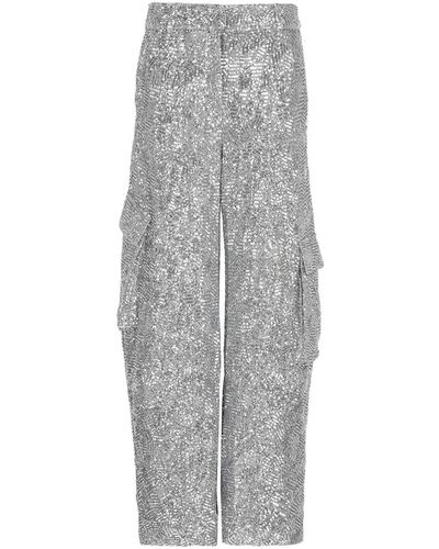 ROTATE BIRGER CHRISTENSEN Cargo Pants With Paillettes - Gray