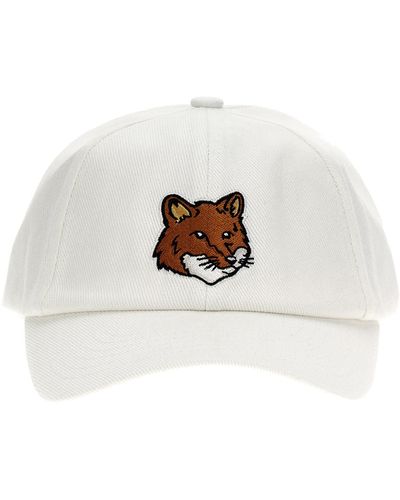 Maison Kitsuné 'Large Fox Head' Cap - White