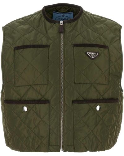 Prada Army Re-Nylon Sleeveless Jacket - Green