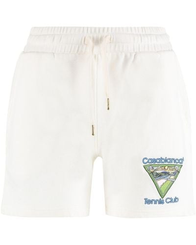 Casablancabrand Stretch Cotton Shorts - White