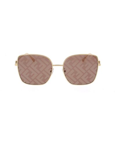 Fendi Square-frame Gold-tone Sunglasses - Metallic