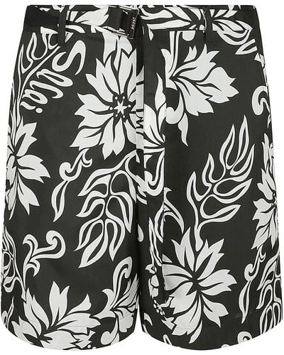 Sacai All-Over Printed Belted Shorts - Black