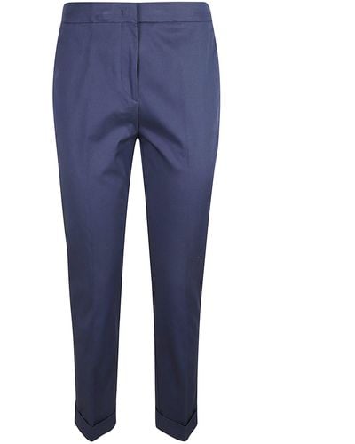 Etro Cropped Mid-rise Trousers - Blue