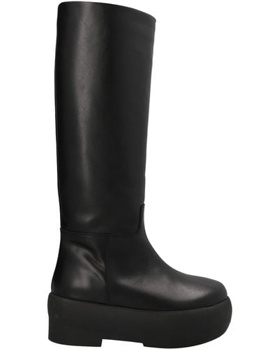 Gia Borghini Round-toe Chunky Knee-high Boots - Black