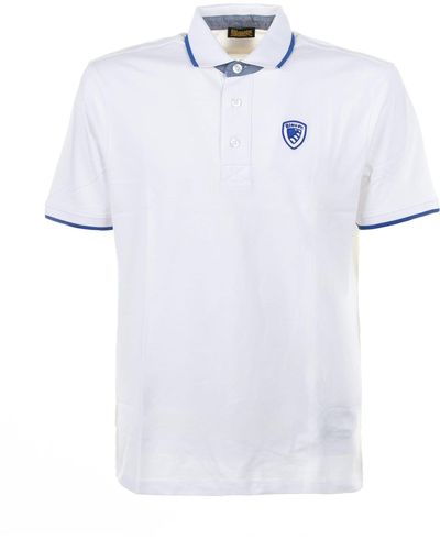 Blauer Short-Sleeved Polo Shirt With Inserts - White