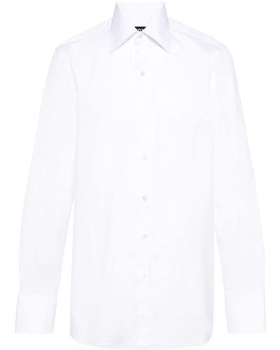 Tom Ford Stretch Poplin Classic Fit Shirt - White