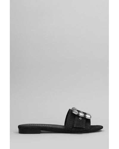 Roberto Festa Fade Flats In Black Denim - Grey