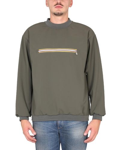 K-Way Sweatshirt With Front Pocket - Grey