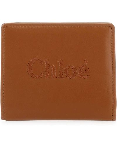Chloé Caramel Leather Sense Wallet - Brown