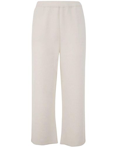 Oyuna Knitted Jacquard Cropped Pants - White