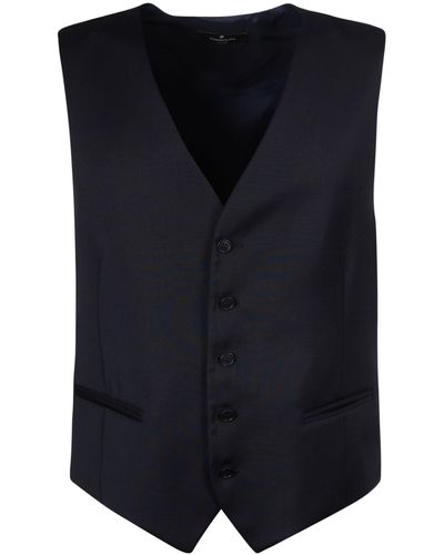 Tombolini Fitted Buttoned Gilet - Blue