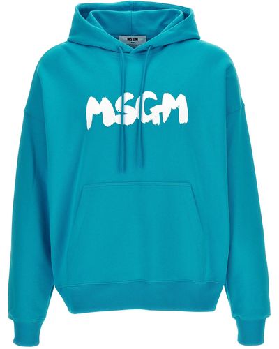 MSGM Logo Brush Sweatshirt - Blue