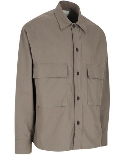 Studio Nicholson Maxi Pocket Shirt Jacket - Brown