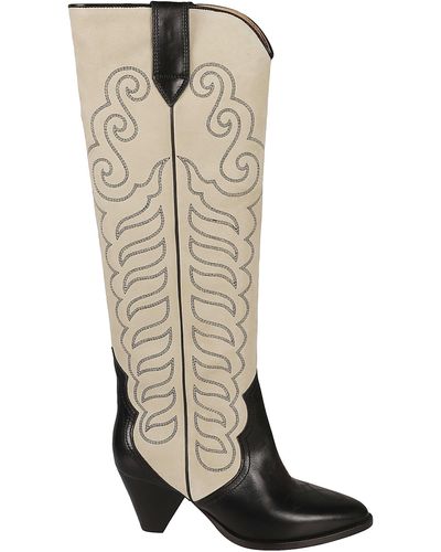 Isabel Marant San Embroidered Boots - White