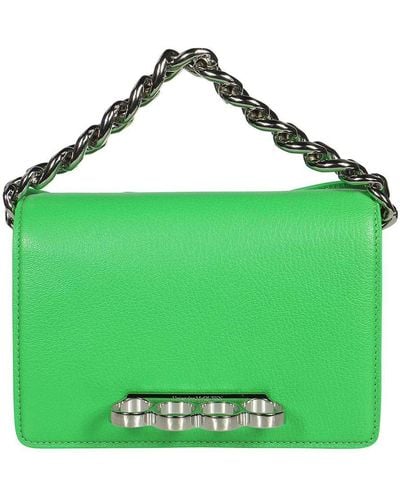 Alexander McQueen The Four Ring Mini Leather Mini-bag - Green