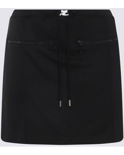 Courreges Black Cotton Mini Skirt