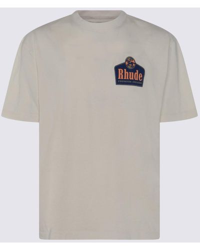 Rhude Cream Multicolor Cotton T-shirt - Gray