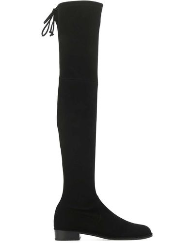 Stuart Weitzman Suede Lowland Boots - Black