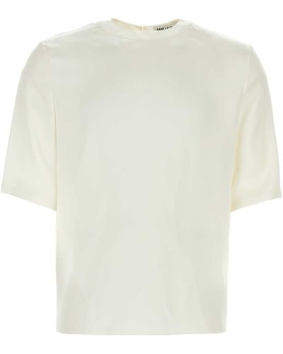 Saint Laurent Silk T-Shirt - White